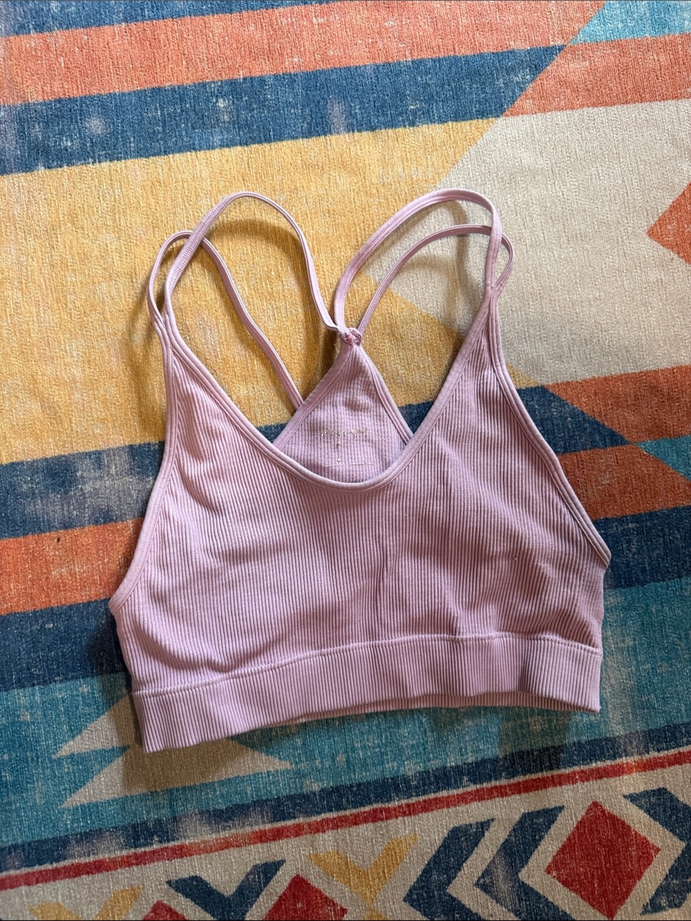 Free People Ribbed Double-Strap Bralette - Mauve Pink